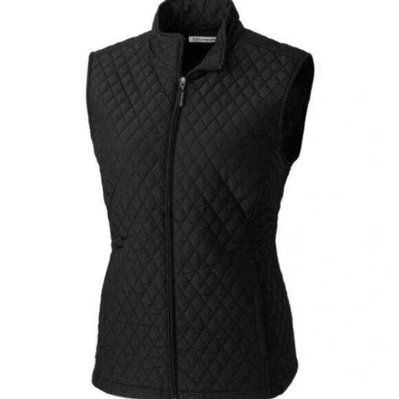 IZOD Outerwear Quilted Vest in Black, 2 Ft. Pockets, Full Zip, Nearly New, Small - Picture 3 of 12